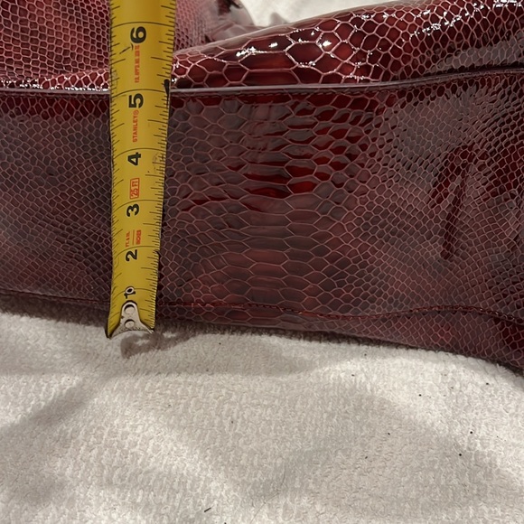 Stuart Weitzman small tote/large purse, red reptile see pics for measurements - Picture 8 of 9